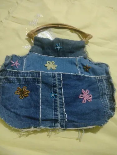 Bolsa Jeans Bordada - Estilo Vintage