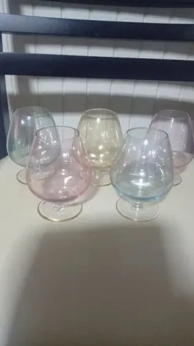 Conjunto de 5 taças de Cristal anos 70