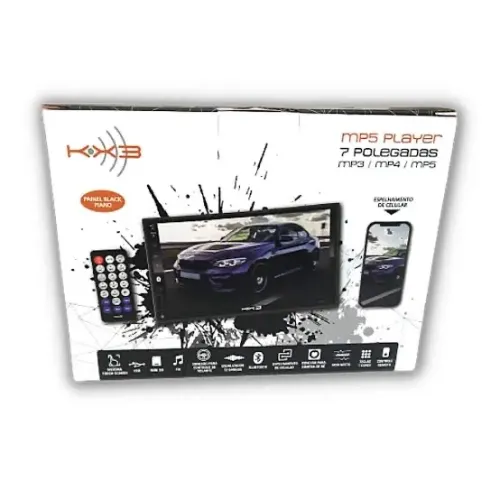 Central Multimídia Mp5 2 Din Kx3 Tela 7 Pol Bluetooth Usb Sd