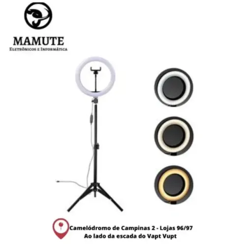 Ring Light 14 Polegadas 35cm com Suporte e Tripé 1,80cm