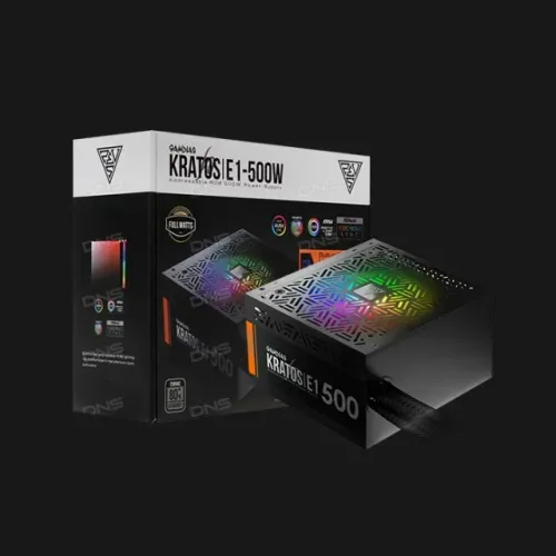 Fonte Gamdias Kratos E1, 500W, 110/220V Chaveada, LED Rgb Sem Cabo
