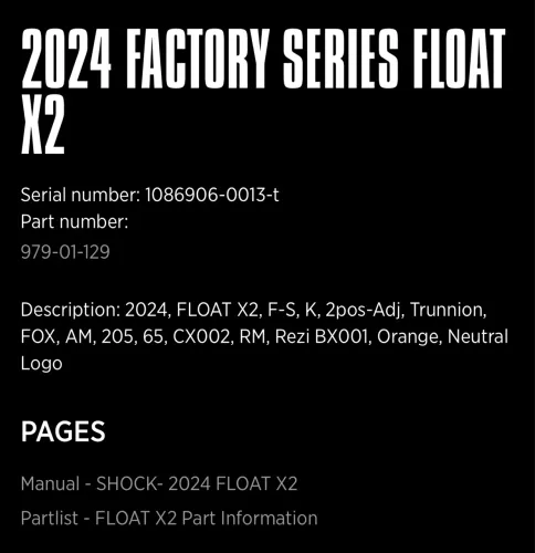 Suspensão traseira Shock  Fox  Float X2 Factory Kashima