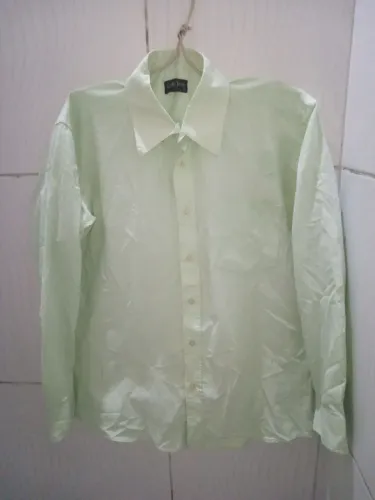 Camisa Social Verde Claro Mangas Longas Masculino