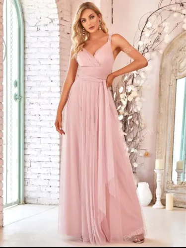 Vestido de Madrinha de Casamento Rosa Claro