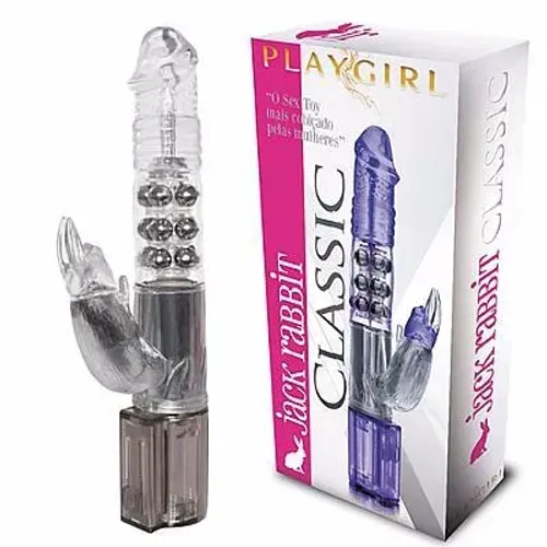 Vibrador Rotativo Jack Rabbit Classic Clear Ajuste de Velocidade e Rotação Esferas Massage