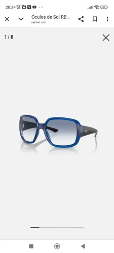 Óculos de Sol Ray-Ban Azul Original 