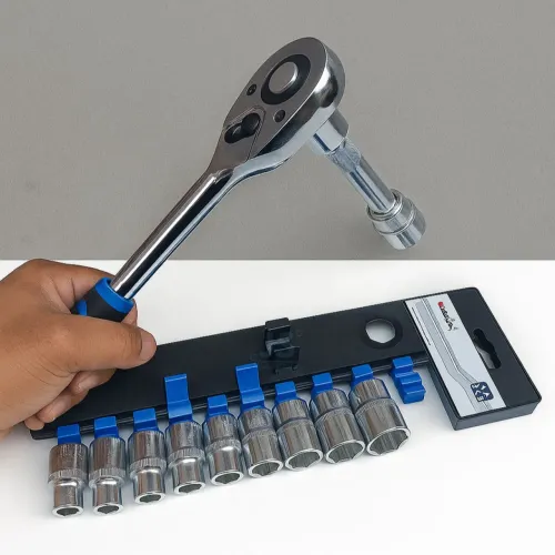 Kit Chave Catraca 12 Peças 1/2 10 ao 22mm Kit Completo Soquetes Sextavados