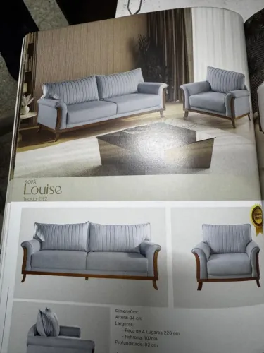 Sofá Louise 4 Lugares e Poltrona Nova Lançamento