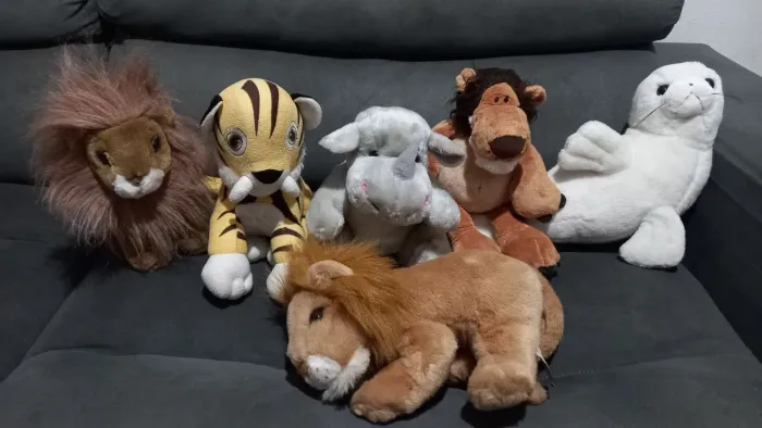 Kit 6 Pelúcias de Animais, em perfeito estado