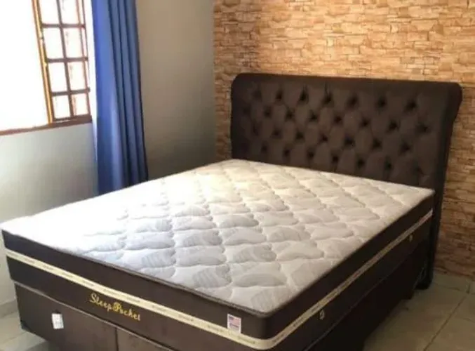 Cama Box Casal Sleep Pocket com Cabeceira