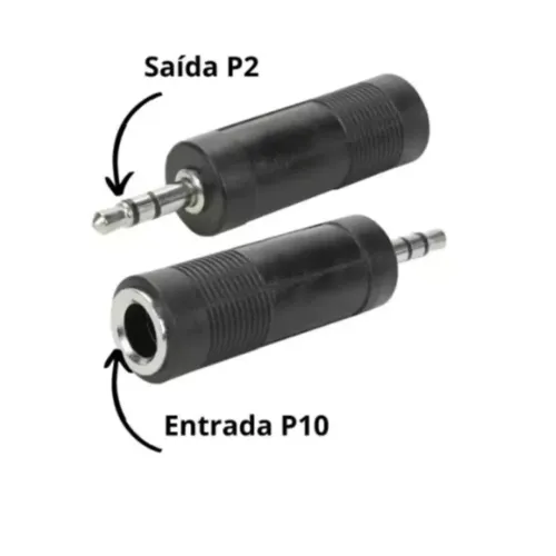 Adaptador P2 Macho para P10 Fêmea 