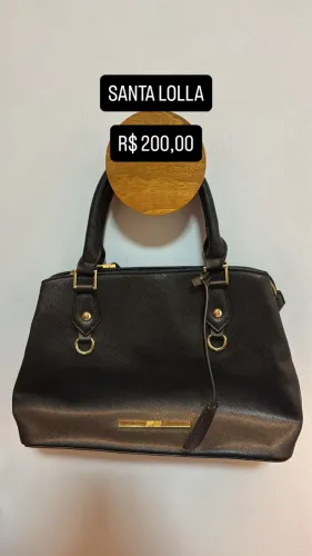 BOLSA SANTA LOLLA ORIGINAL COURO PRETA