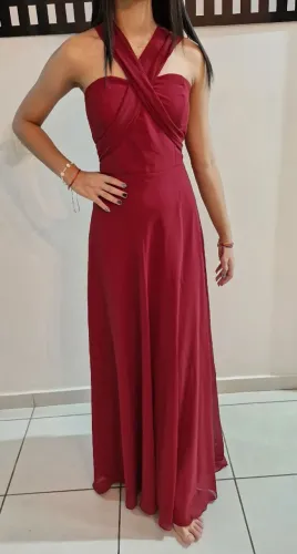 Vestido Vinho de Festa Longo ( G )