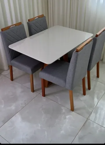 Mesa de Jantar 120x90 Com 4 Cadeiras