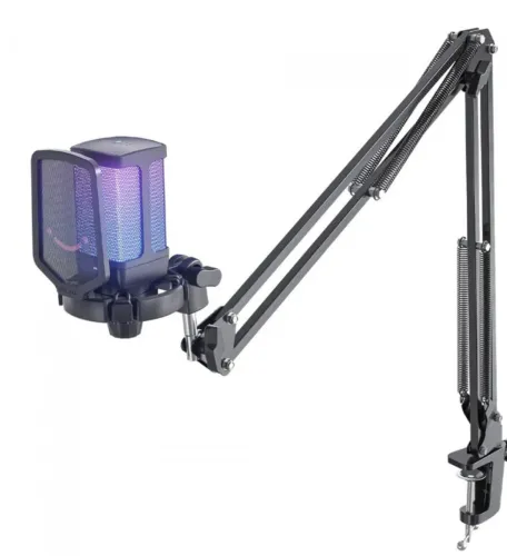 Microfone com braço articulado com RGB