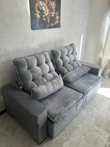 Sofá retratil 2 lugares reclinaveis 2,40 largura frete gratis R$ 2.399,99 a vista