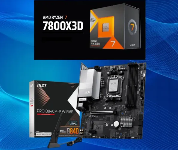 [NOVO] Kit Ryzen 7 7800X3D + MSI B840m Com WIFI 6 - NF Garantia