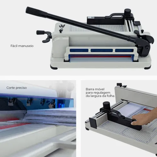 Guilhotina de Corte Cetro CGPM A4, A5, B5, B6 e B7 Até 400 Folhas