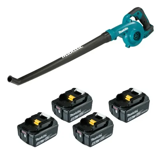 Soprador Bat Dub186z 18v + 4 Bat 5,0ah Bl1850b Makita Azul-turquesa