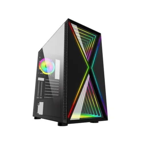 Gabinete Gamer Bluecase BG-034 Pulse s/ Fan Led Fundo Infinito Led RGB - WZetta