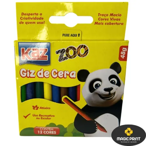 Giz de Cera com 12 cores KAZ