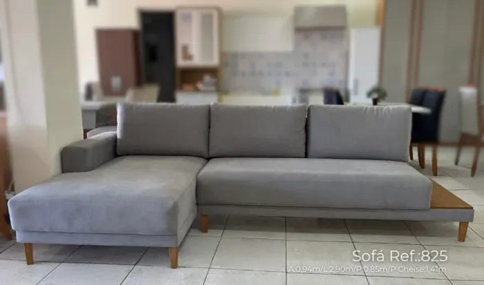 Sofá de Canto 2.90m - Cinza Linho Produto Novo