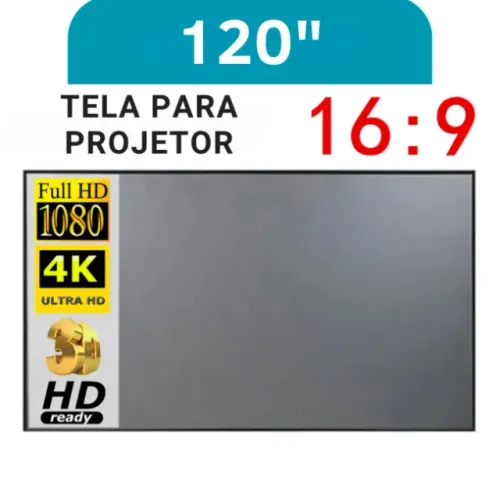 Tela de Projetor Portátil Para Casa Escritório Anti-luz Telas Projeção 120"