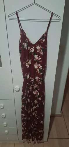 Vestido Longo Floral Vinho