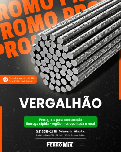 Barras de Vergalhão - Ferragens para construção - Entrega rápida e parcelamento em 10x