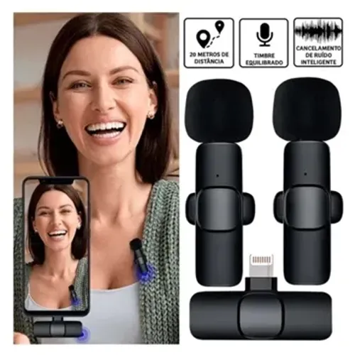 Microfone De Lapela Duplo ( Com 2 Microfones ) Sem Fio z1084