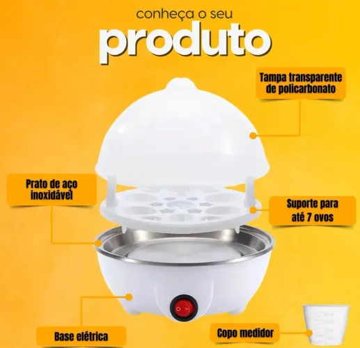 Cozedor elétrico de ovos e legumes elétrico 