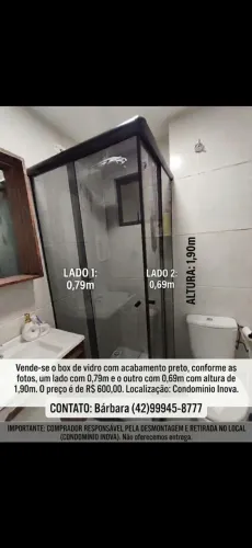 Vendo box de vidro fumê