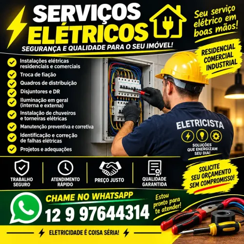 Trabalho de eletricista e limpeza de caixa d'água