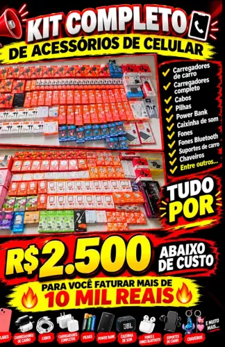 Kit completo para revenda de acessórios de celular