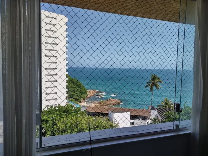 Cobertura duplex ondina, 2 suites, vista mar, 2 garagens, mobiliado