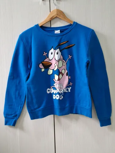 Novo Moletom Cão Coragem Azul M 