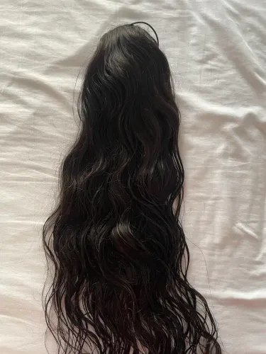 Aplique rabo de cavalo, cabelo humano