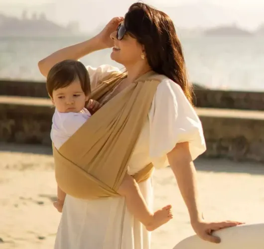Sling prático algodão orgânico - Areia