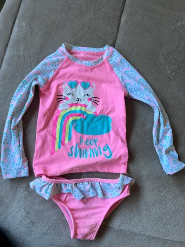 Conjunto de praia infantil menina tamanho 1 com proteção UV