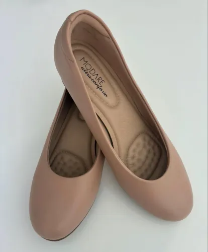 Scarpin Modare Verniz Bege TAM 35 (novo) Ultra conforto