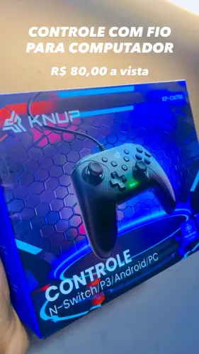 Controle para jogos computador, smart tv com fio