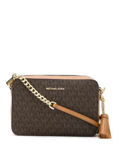Bolsa Michael Kors Jet Set Large Crossbody Logo - Marrom | Original