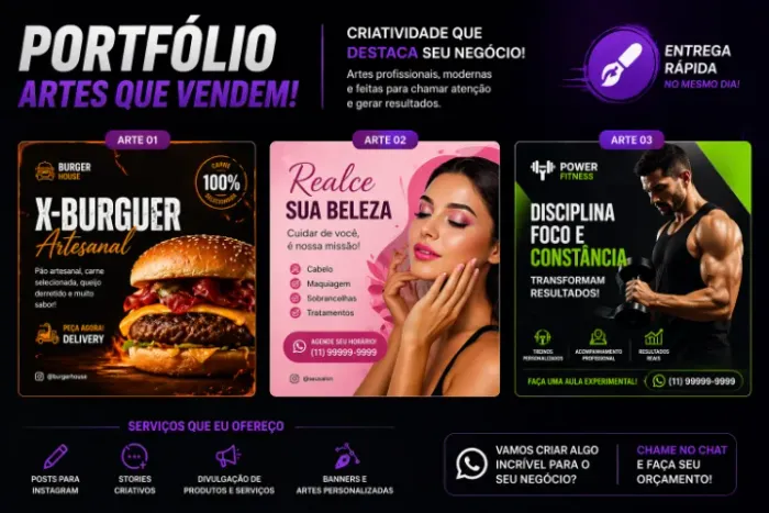 Crio Artes para Divulgação (Instagram/WhatsApp) | Entrega no Mesmo Dia