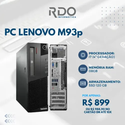 Computador Lenovo ThinkCentre M93p Intel Core i7 SSD 120GB