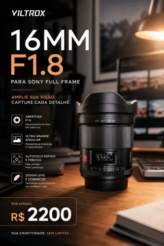 Lente viltrox 16mm 1.8 FE