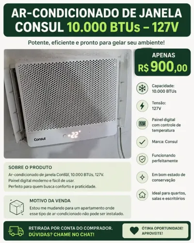 Vendo ar condicionado usado mas bem conservado.
