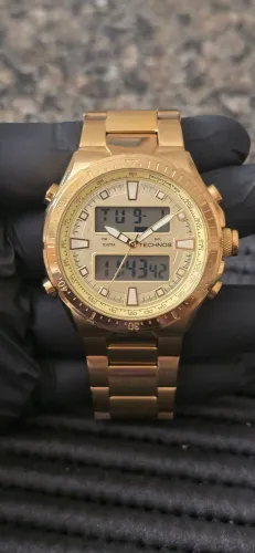 Relógio Technos Anadigi dourado