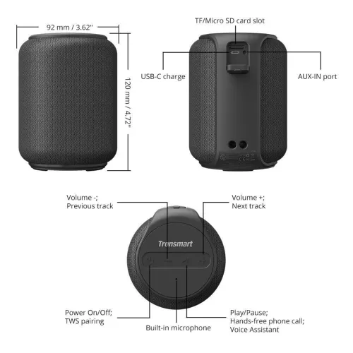 Caixa de Bluetooth Tronsmart T6 mini