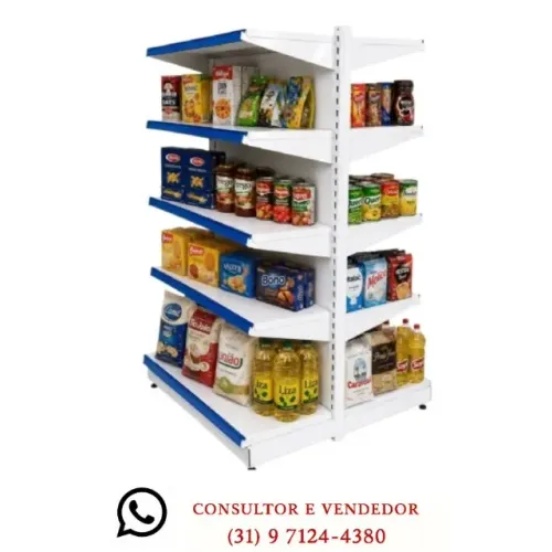Gôndola de Centro Branca 5 Bandejas Polar