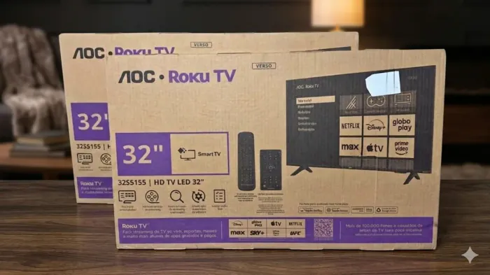 Smart TV LCD LED 32" AOC - Wi-Fi, HD, Dolby Áudio